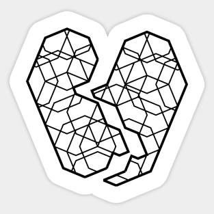 Geometric Broken Heart Sticker